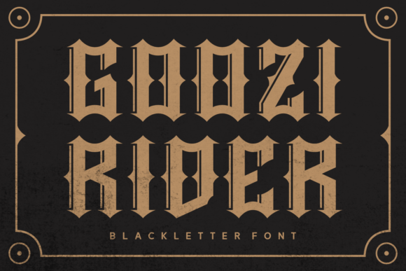 Goozi Rider: A Bold Blackletter Font for Edgy Campaigns