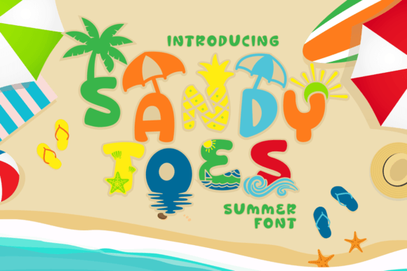 Sandy Toes Font: A Playful Display Typeface for Digital Summer Vibes